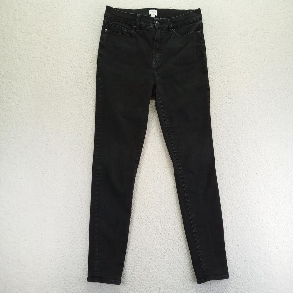 J.Crew Womens High Rise Skinny Jeans Black‎ Stretch Denim Size 29 RN77388